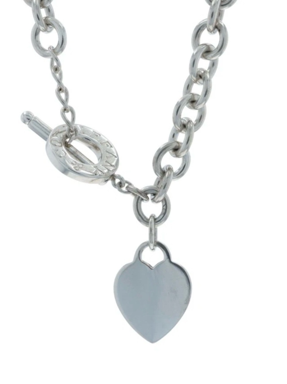 🔥Tiffany & Co Return to Tiffany Heart Tag Toggle Necklace 16" Sterling925🔥 - Picture 1 of 17